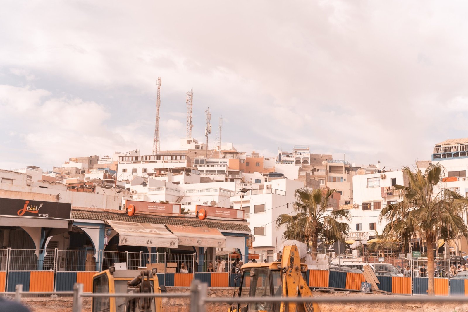 a city with palm trees
